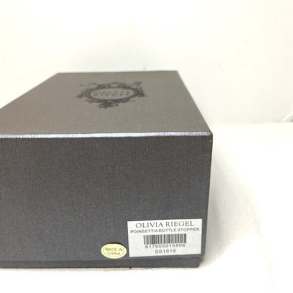 Front Gate Olivia Riegel Bottle Stopper Hand-Set Swarovski Crystals Poinsettia - Picture 6 of 6